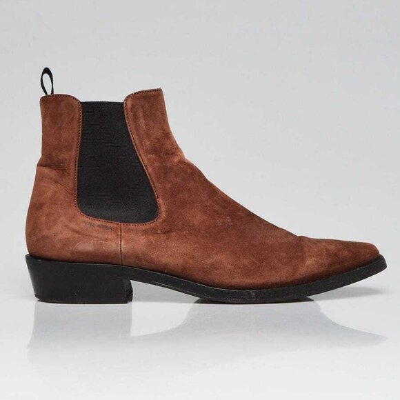 Prada Brown Suede Chelsea Ankle Boots Size 9/39.5 - Picture 5 of 6